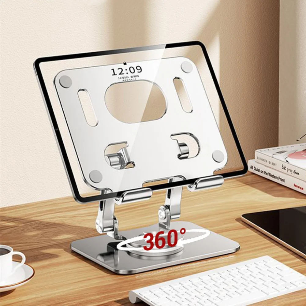 

Foldable Tablet Bracket Stand 360 Rotating Hollowed Notebook Holder Desk for 4.7-12 Inch Tablet Mount for iPad Accessories