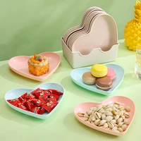 8 pcs home 7 inch pp plastic plates creative dinner dish with base vegetable fruit cake snacks tray dining table trash container