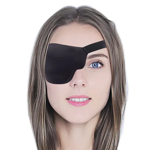Регулируемая повязка на глаза унисекс, Детский костюм пирата для косплея, черная повязка на глаза, моющаяся повязка на глаза, одноглазная повязка