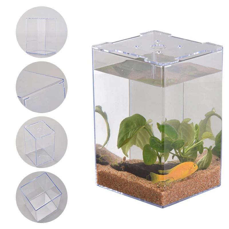 

Desktop Creative Fish Tank Acrylic Transparent Fish Box Fish Tank Small Fry Breeding Ecological Tank Aquarium Isolation Supplies