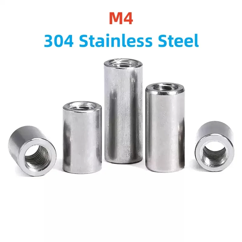 

Цилиндрическая соединительная гайка из нержавеющей стали M4 304, удлиненная цилиндрическая гайка, соединительная гайка с круглым колонным соединением