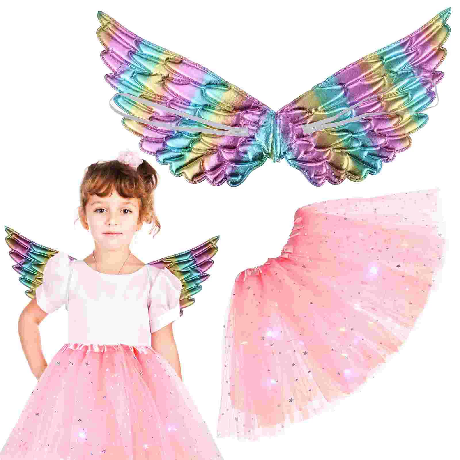 

Skirt Wings De Para Girl Skirt Gorgeous Performance Costume Polyester Tulle Lighted Tutu Skirt Girl Child