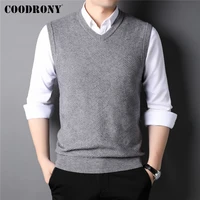 coodrony brand knitted sleeveless sweater vest men clothing autumn winter new arrival business casual v neck waistcoat men z1070