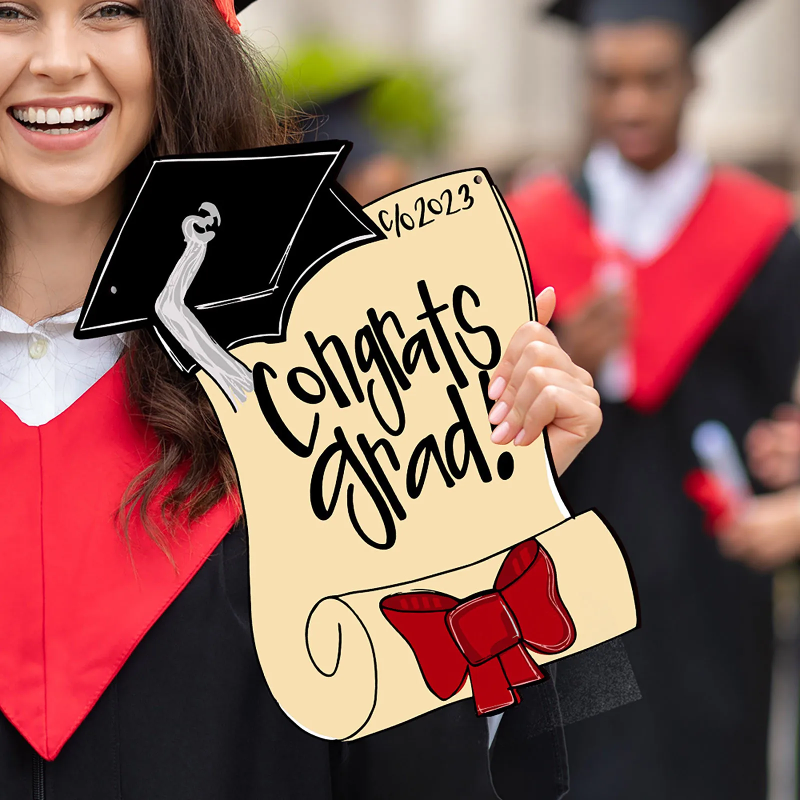 

2023 Выпускной, Искусственный деревянный знак, поздравляем, выпускной, строительные принадлежности, украшение, рождественские шары оптом