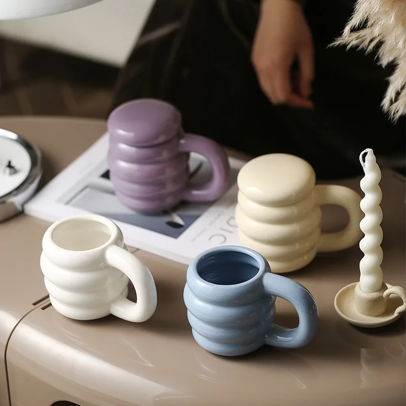

380ML Cup With Lid Korea INS Mug Coke Cup Fashion Coffee Mug Tea Cup Gift Milk Mug Couples Cup Water Cup Coffee Cups Wholesale