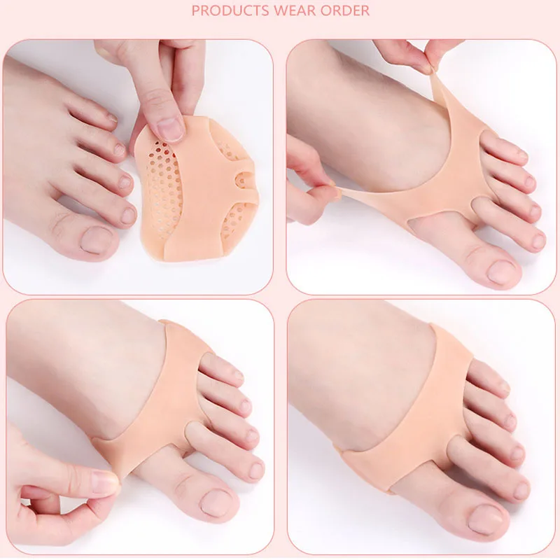 

1Pair Silicone Soft Forefoot Pads Women High Heel Shoes Slip Resistant Protect Pain Relief Orthotics Breathable Foot Care Insole