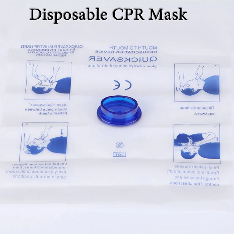 

Emsrun 6/12pcs Disposable Mouth To Mouth CPR Breathing First Aid Mask Breathing Mask Breathing Respirator CPR Emergency Kit