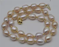 HABITOO 18" 11-13mm AAA South Sea Baroque Pink Pearl Necklace 14K Clasp Jewelry Chains Necklace for Woman Choker Chain