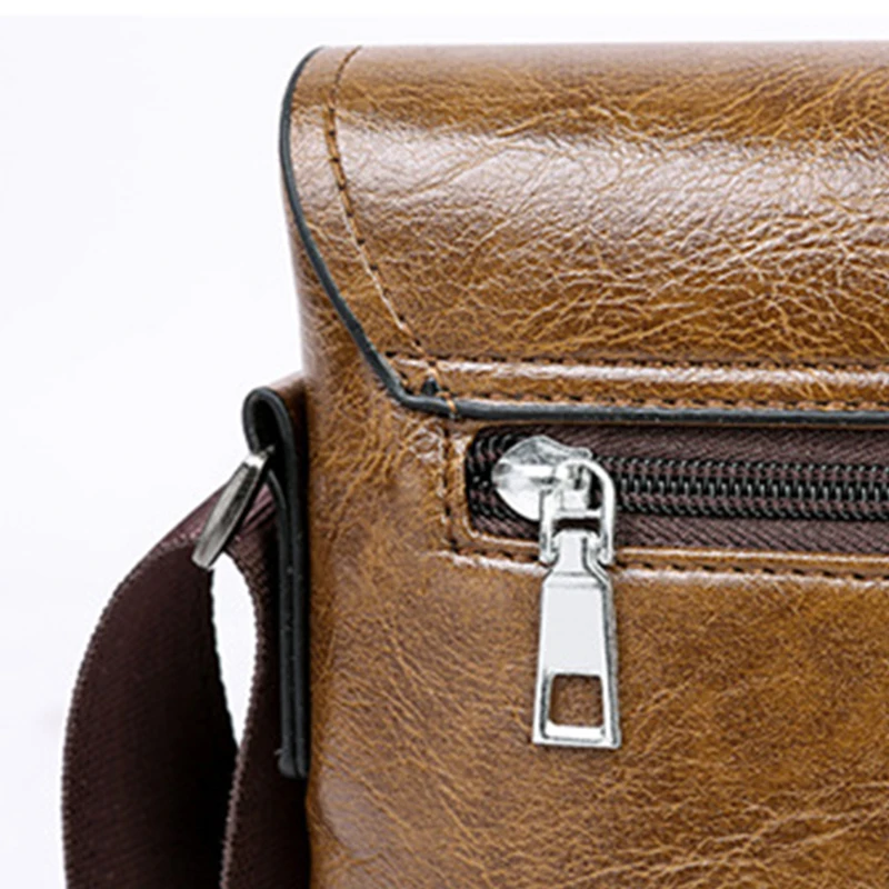 Mens Pu Multifunctional Leather Bags Messenger Business Bag  Satchel One Shoulder Handbag Cross Body Solid Color Briefcase