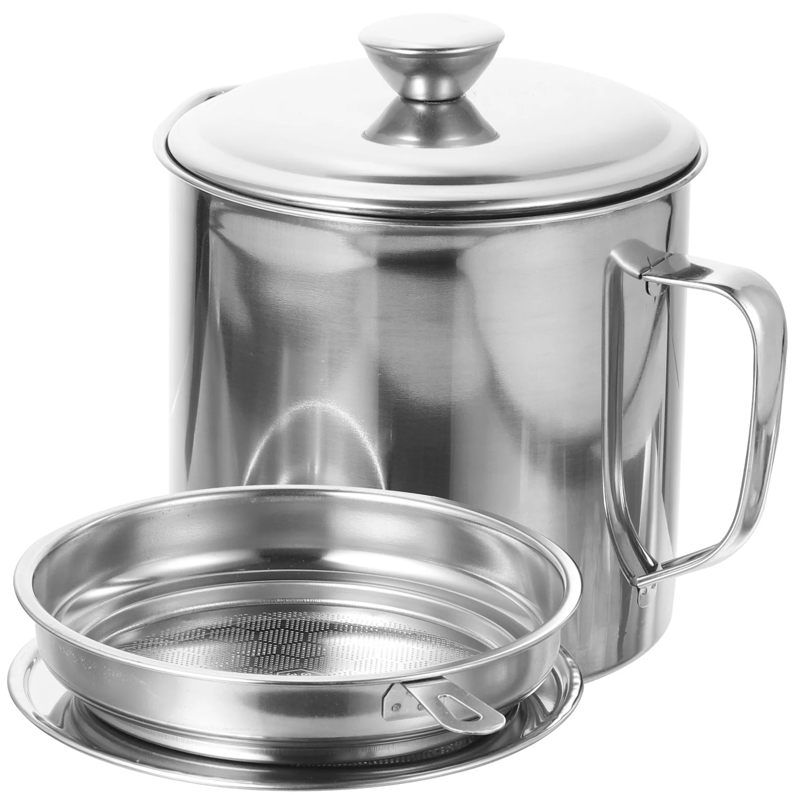 

Filter Oil Pot Kitchen Canister Convenient Holder Metal Strainer Food Stainless Steel Container Storage Tank Household