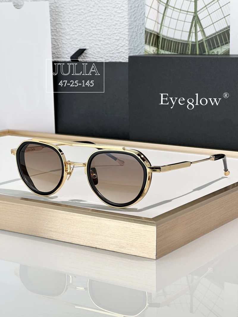 Очки солнцезащитные мужские овальные в стиле ретро с защитой UV400