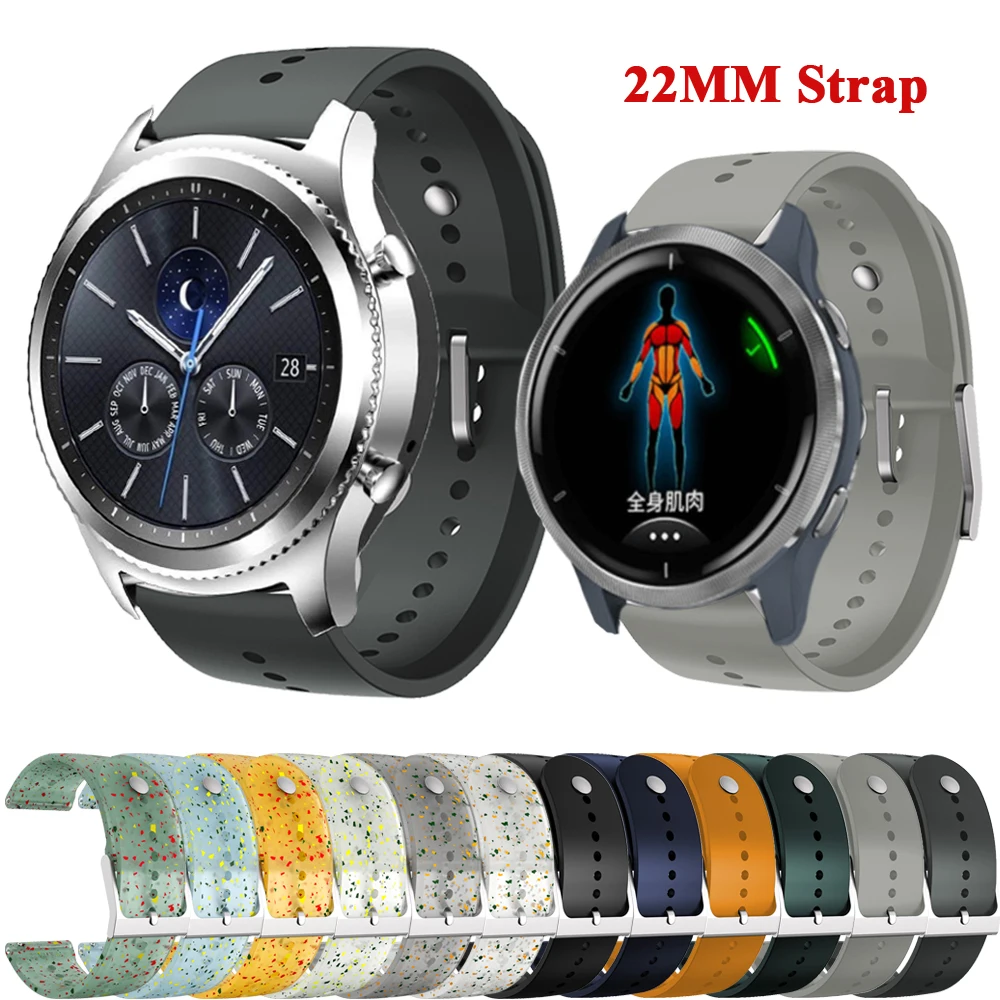 

Ремешок для часов Samsung Galaxy Watch 3 45 46 мм/Gear S3, силиконовый браслет для смарт-часов Garmin Venu2/Forerunner 255/745, 22 мм