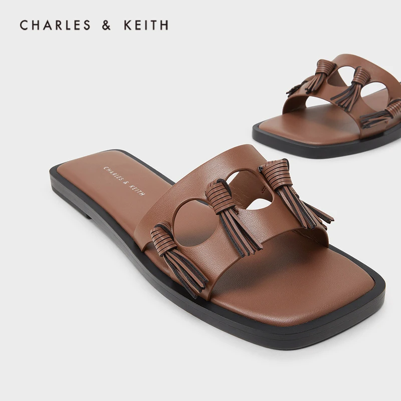 CHARLES＆KEITH New Arrival for Spring 2022 CK1-70580182Women's Fringe Flat  Heel Slippers - купить по выгодной цене | AliExpress