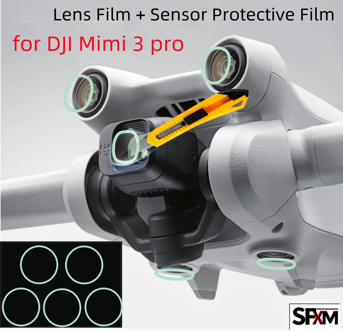 Protective Film for DJI Mini 3 Pro Sensor Protective Film + Lens Film Anti-scratch Anti-Bump for DJI Mini 3 Pro Accessories