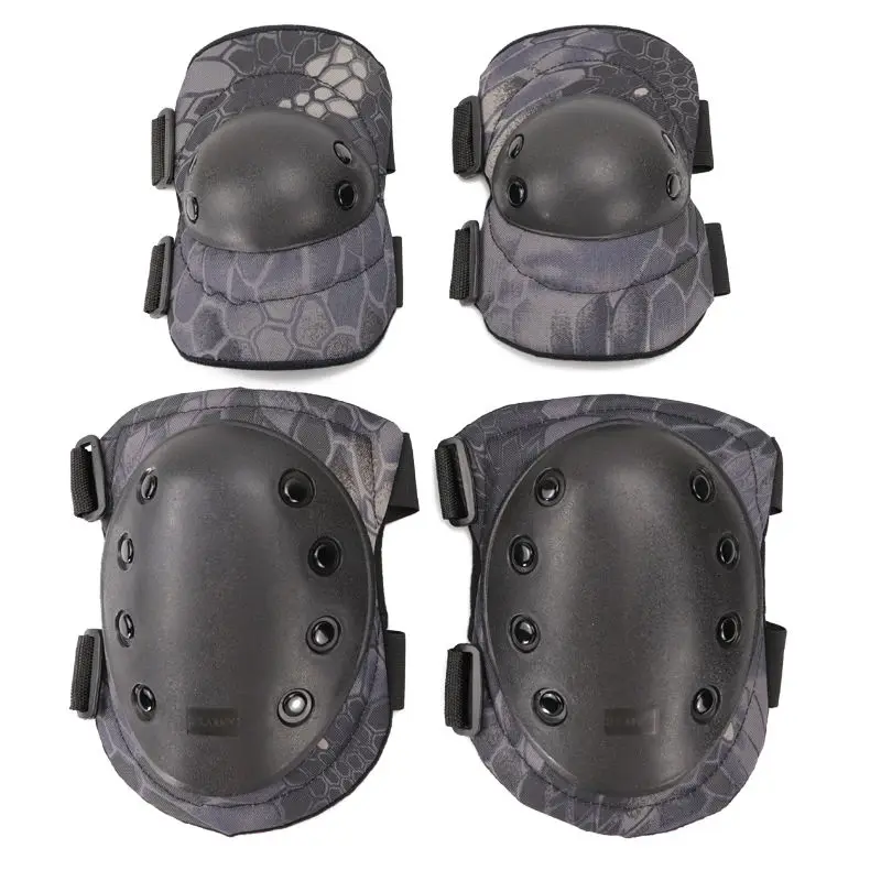 2pcs/set Outdoor Protective Equipment Camouflage Knee Brace Elbow Pads Four-piece Cycling Gear Set Support |
