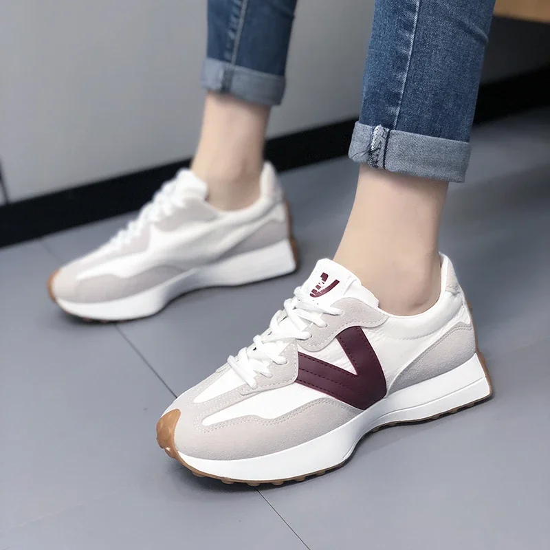 

Женские кроссовки на шнуровке, Вулканизированная подошва, Повседневная Удобная мягкая обувь, весна-осень