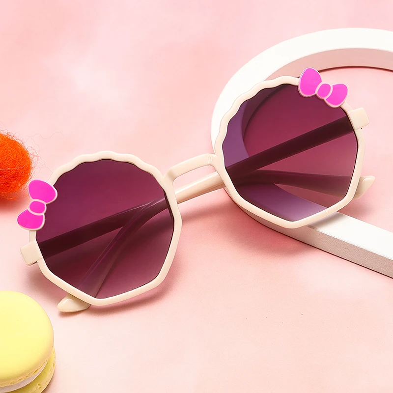 Модные детские солнцезащитные очки 2024 милые для девочек с лентами защита от
