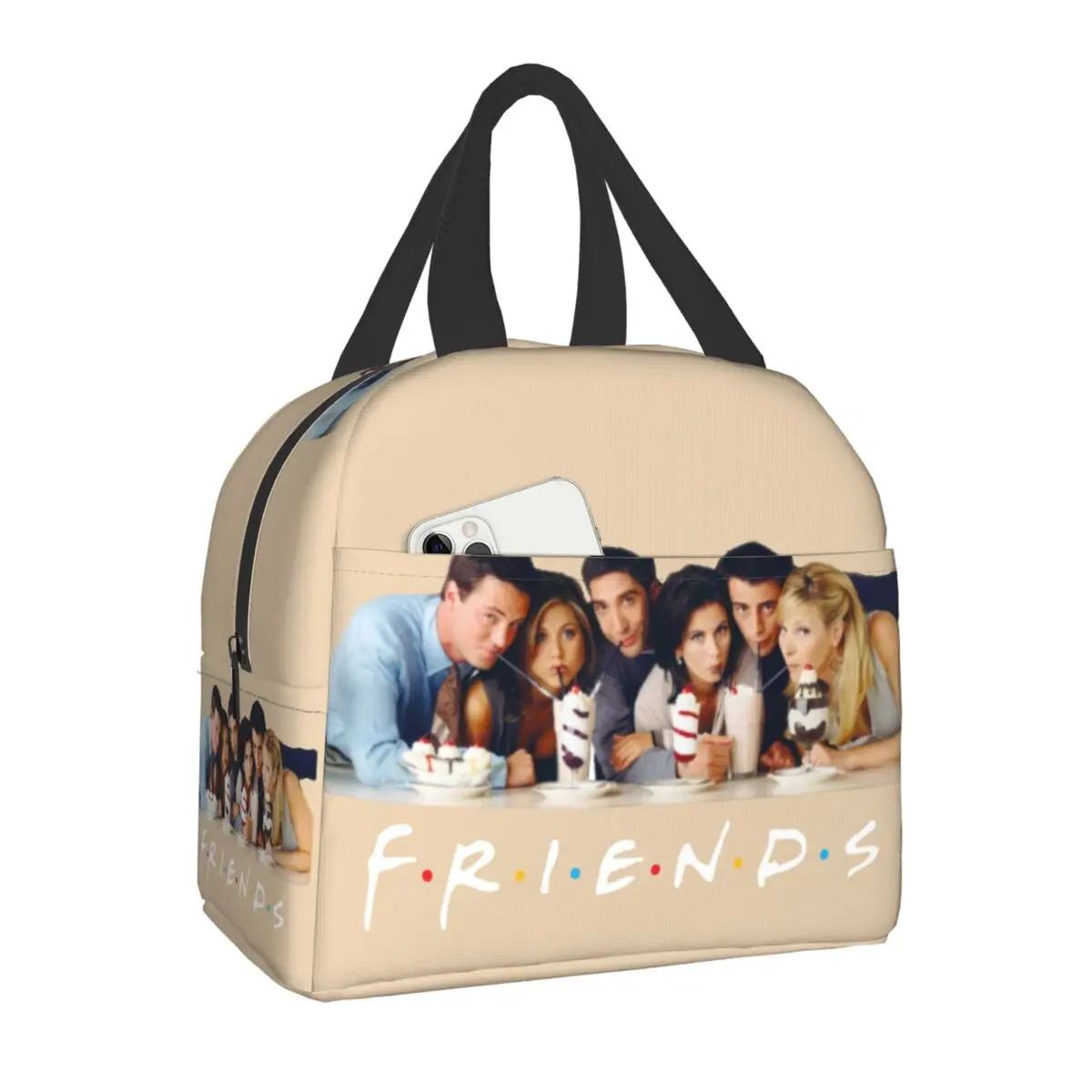 Classic TV Show Friends Portable Lunch Box for Women Multifunction Thermal Cooler Food Insulated Lunch Bag Office Work Picnic