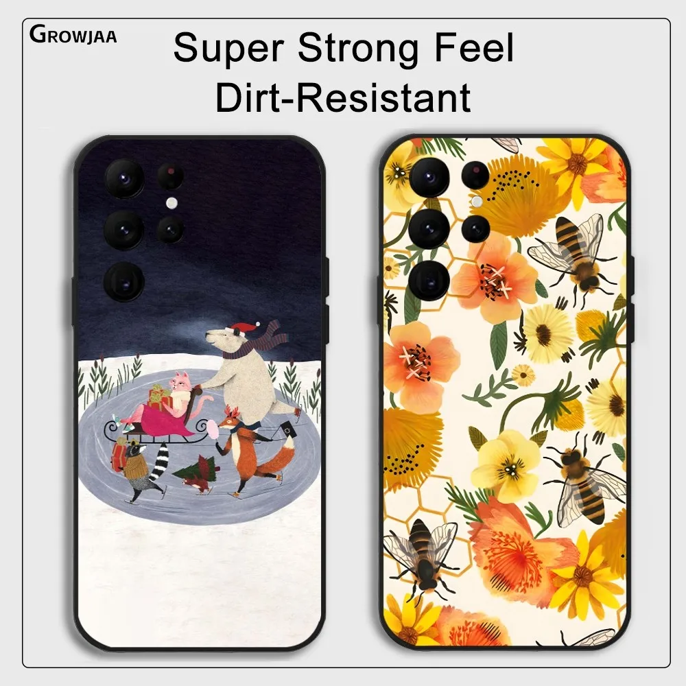 Dutch Color Illustration Design Phone Case for Samsung Galaxy S24 Ultra S22 S23 S21 S20 5G Protective Silicone TPU Funda