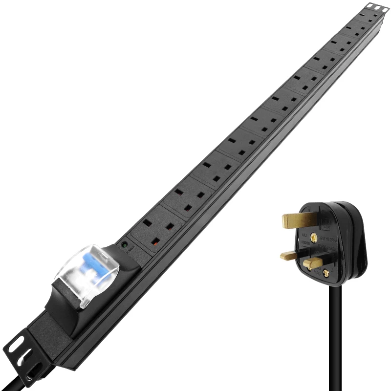 

Удлинитель питания PDU, 11 каналов, 3 контакта, блок распределения электропитания с розеткой стандарта Великобритании, алюминиевый корпус, выключатель электрических выключателей, электронная индикация