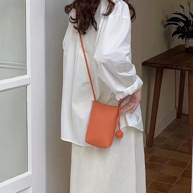 Модные женские милые однотонные мини-сумки для сотового телефона Повседневная