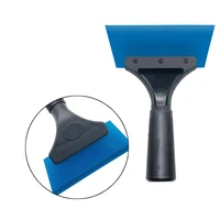 1pcs blue car sticking tool black rubber handle tendon wiper soft rubber scraper car film cleaning blade