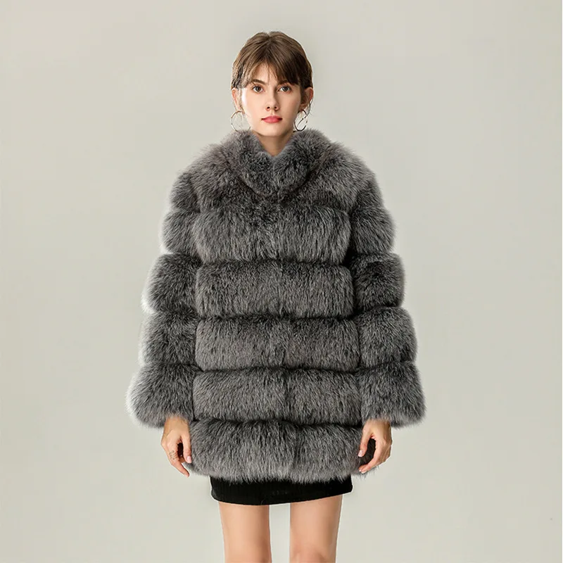 leather jacket fur coat women traf veste femme European women's long faux fur coat manteau femme hiver