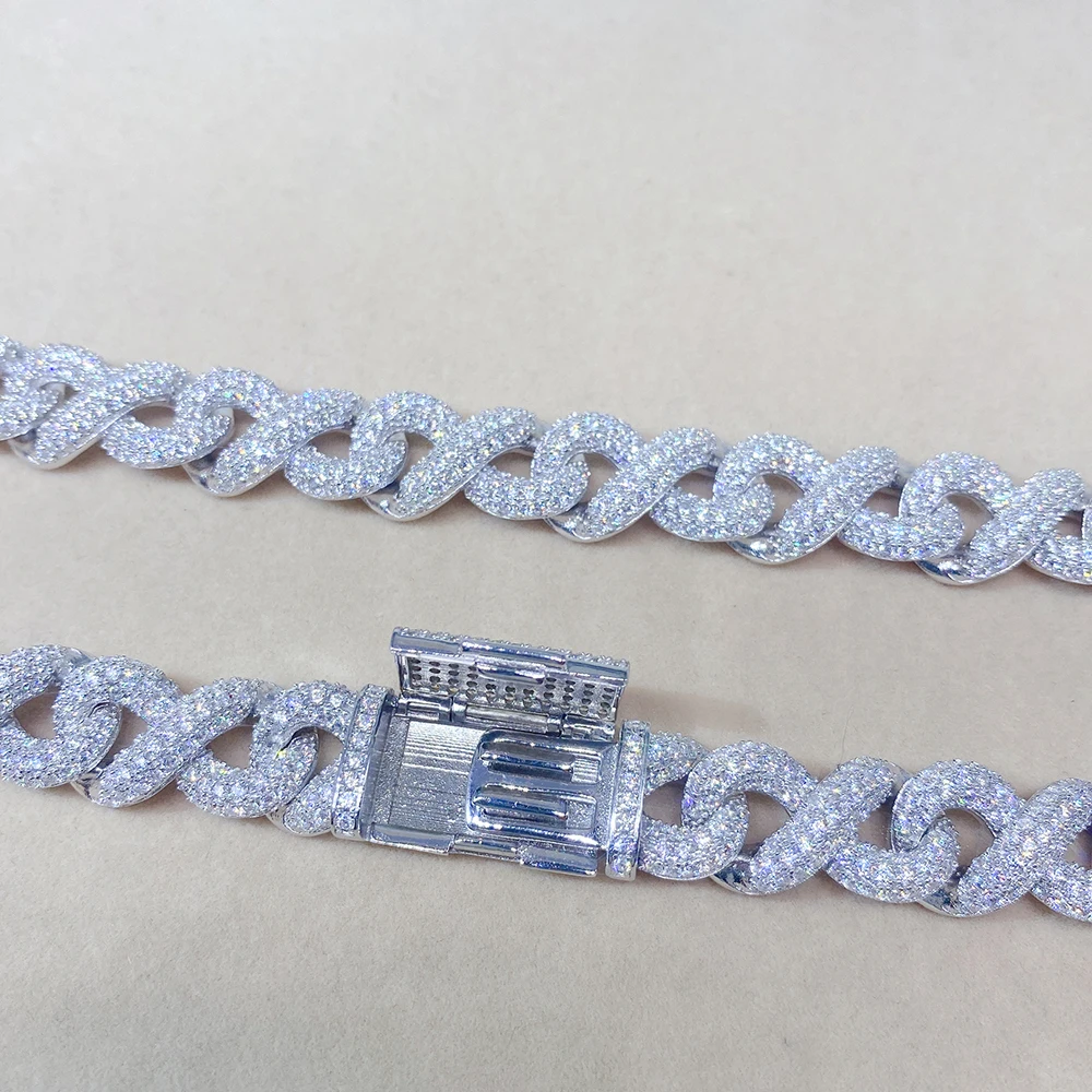 13mm Moissanite Cuban Chain Necklaces for Women Men S925 Silver Diamonds Choker Pass Tester With GRA Free Shipping