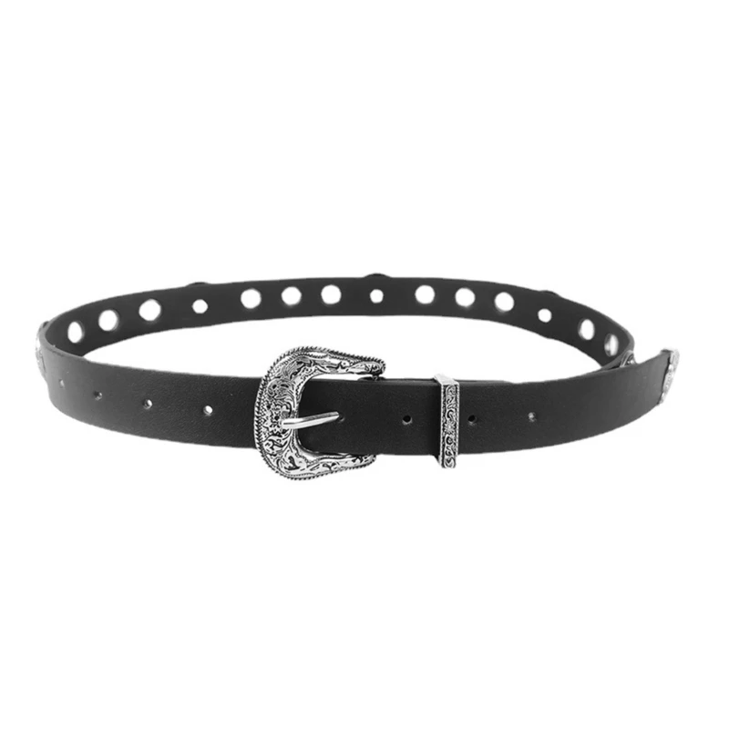 

Cowgirl Waist Chain Casual Carved Buckle Vintage Waist Ceinture Lady Belt 57BD