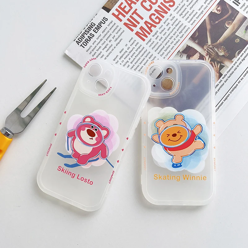 

Disney Cute Lotso Winnie the Pooh Phone Case for iPhone 11 12 13 mini pro XS MAX 8 7 6 6S Plus X 5S SE 2020 XR clear case