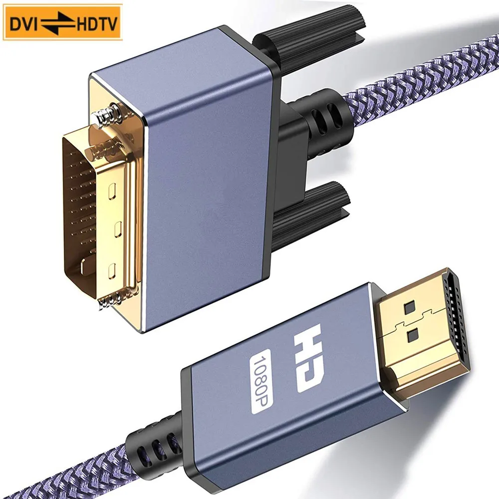 

HDMI-compatible To DVI Cable 1080P DVI To HDMI Cable DVI-D 24+1 Pin Adapter Cables Gold Plated for TV BOX DVD Projector Monitor