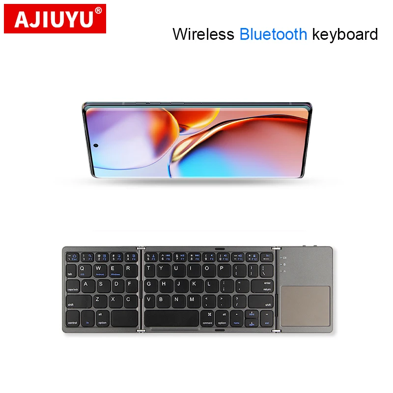 Wireless Folding Keyboard Bluetooth Keyboard With Touchpad For Motorola MOTO razr 5G S30 Pro Edge S30 X40 OnePlus 9 10 Pro Phone