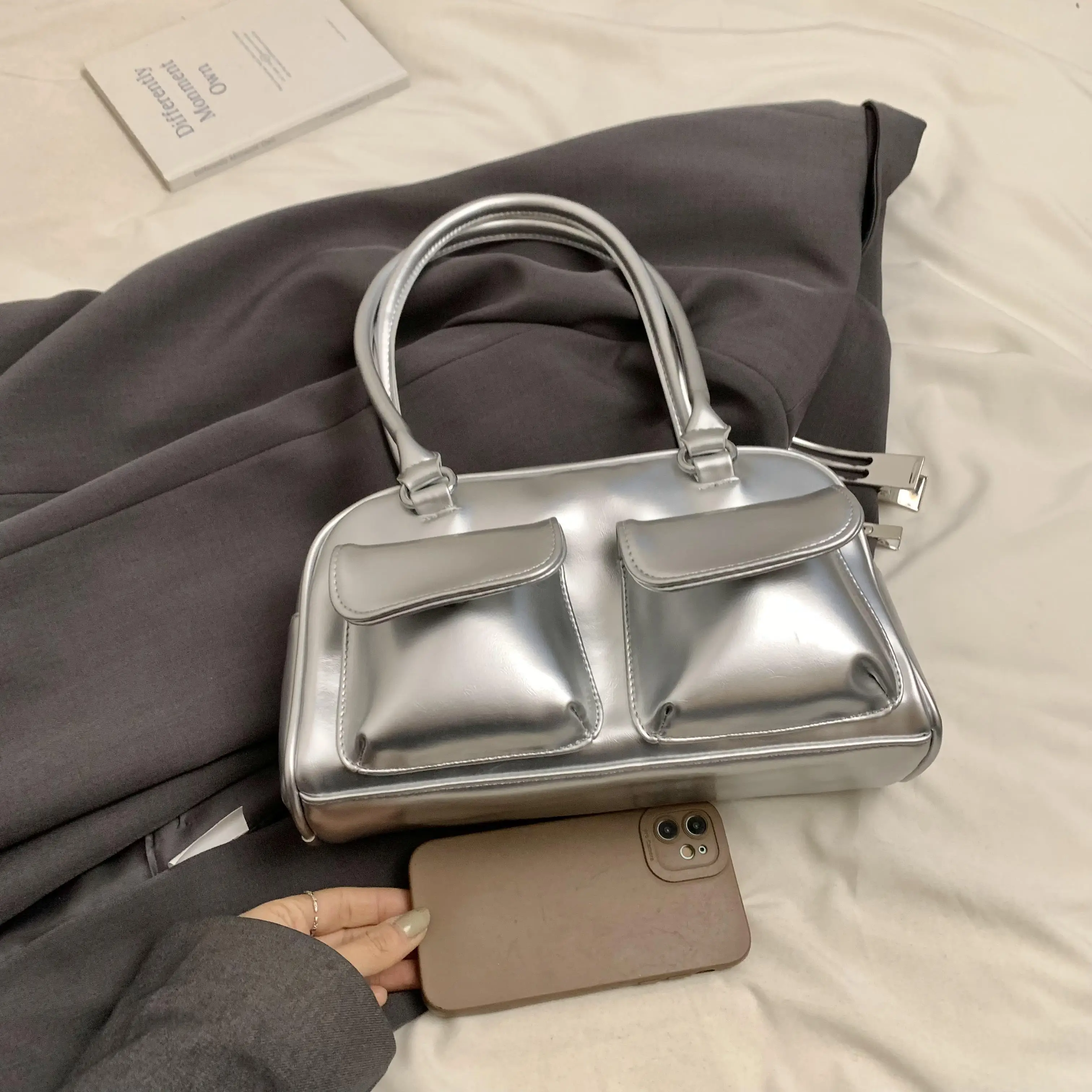 Модная простая женская сумка через плечо большой вместимости