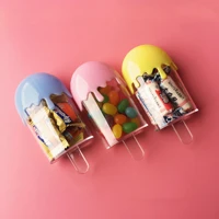 5pcs plastic clear candy box christmas baby shower birthday gift case ice cream stick children cute sweet candy box party supply