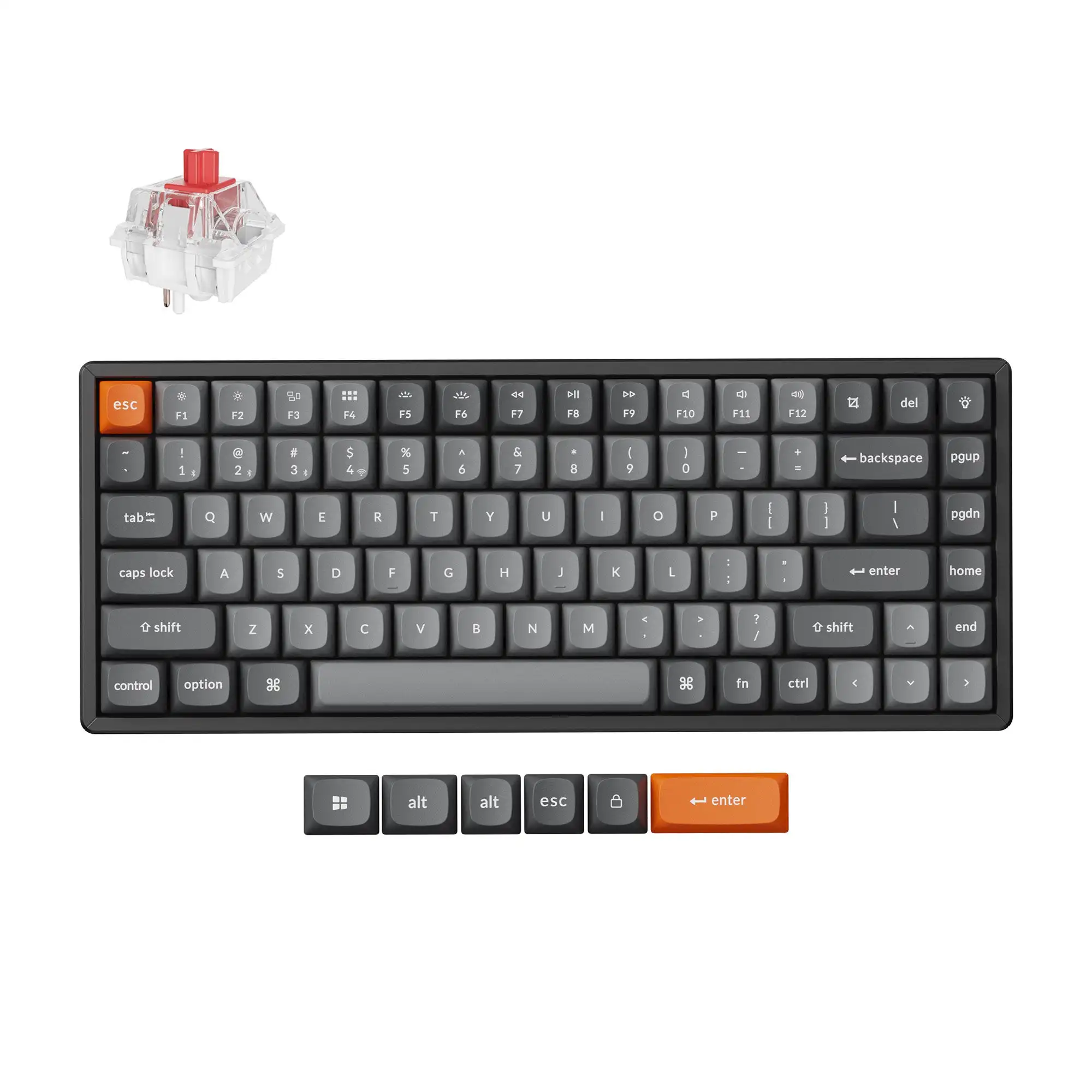 Фото Беспроводная механическая клавиатура Keychron K2 Max QMK с алюминиевым корпусом, RGB-подсветкой и кейкапами Double-Shot PBT №1
