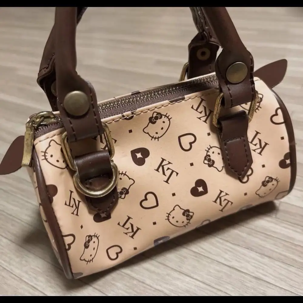 

Сумка на одно плечо Hello Kitty в стиле ретро, милая кожаная дамская сумочка-мессенджер с аниме Sanrio Kt Cat, Женский мультяшный рюкзак, подарочная сумочка