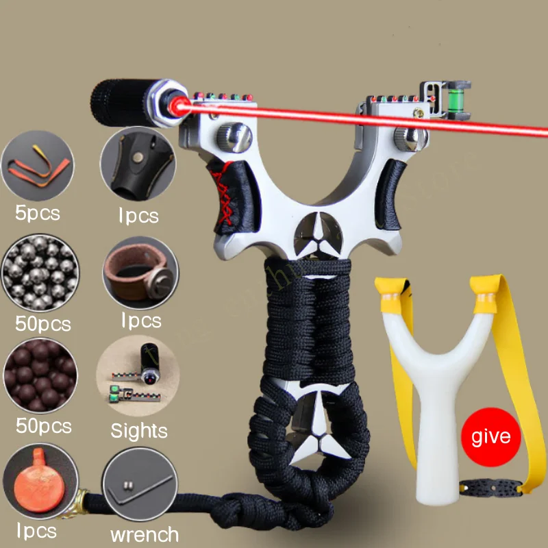 

Outdoor Hunting Shooting High Precision Slingshot High Power Laser Aiming Slingshot Catapult Competition Practice