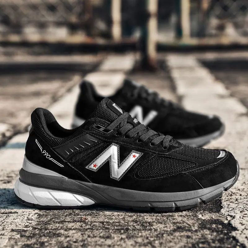 NEW BOLUNE 990v5 Jogging shoes Men's and women's sports running shoes shock absorption increase retro N-word shoes
