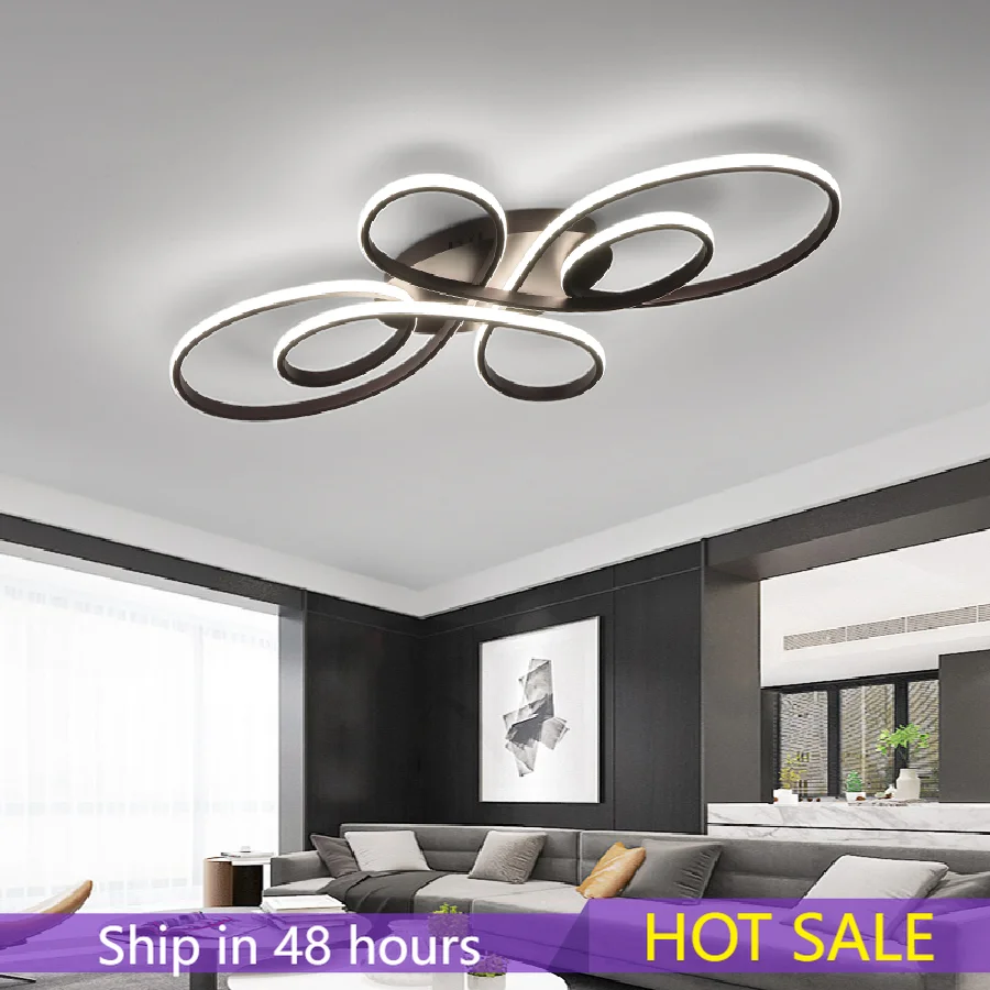 

Smart Home Alex White/Coffee Finish Modern Led Chandelier For Living Room Bedroom Study Room Dimmable Ceiling Chandelier Fixture