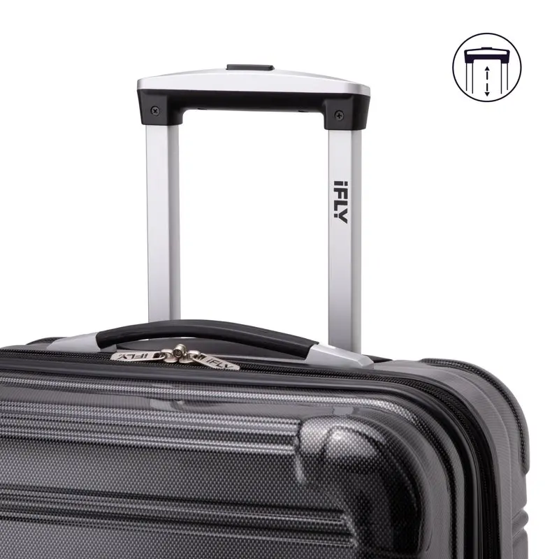 

New Fashionable Hardside Fibertech 20 Inch Carry-on Luggage in Stylish Black - for any Trip!