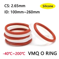 2 10pcs redwhite vmq o ring seal gasket large cs 2 65mm id 100 260mm silicone rubber o ring waterproof washer non toxic