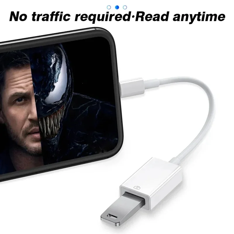 OTG USB-адаптер типа C к USB A для iOS в USB-конвертер Apple iPhone 16 15 14 13 12 Pro Max Мышь U-диск Камера