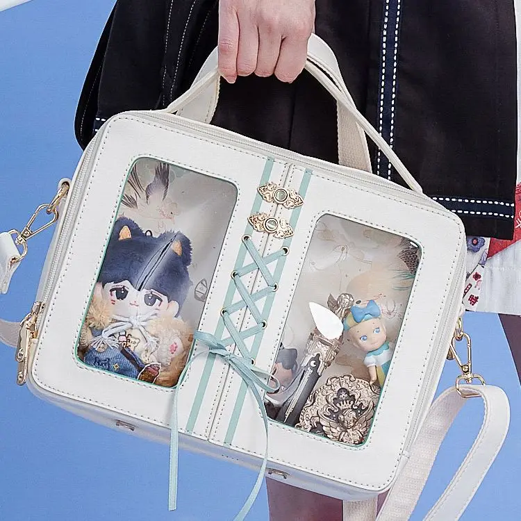 

Harajuku Retro Wardrobe Theme Transparent JK Uniform Backpack Lolita Bjd Doll Itabag Messenger Bag Kawaii Bookbag Patching Bag