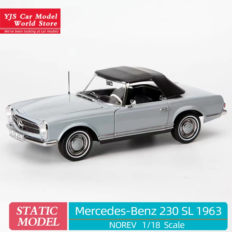 NOREV Новинка 1/18 для Benz 230 SL 1963 серая классическая модель автомобиля металлический