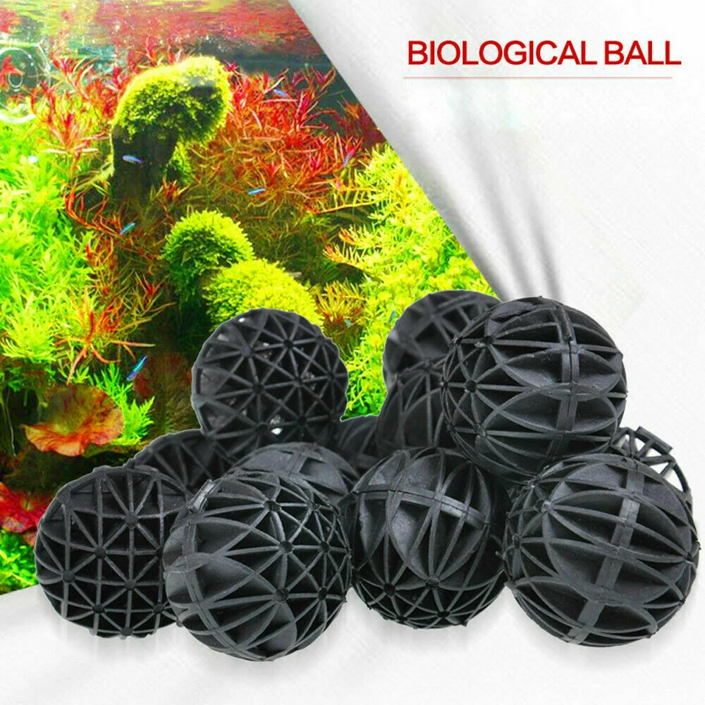 

50PCS 26mm Aquarium Bio Balls Filter Impurities Media Fish Seawater Tank Pond Aquatic Plants Water Bioballs