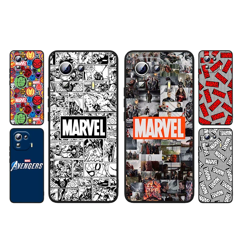 

Marvel Logo Avengers Phone Case Xiaomi Mi 12 12X 11T 11 11i 10i 10T 10S Note 10 9 Lite Ultra 5G Silicone TPU Cover