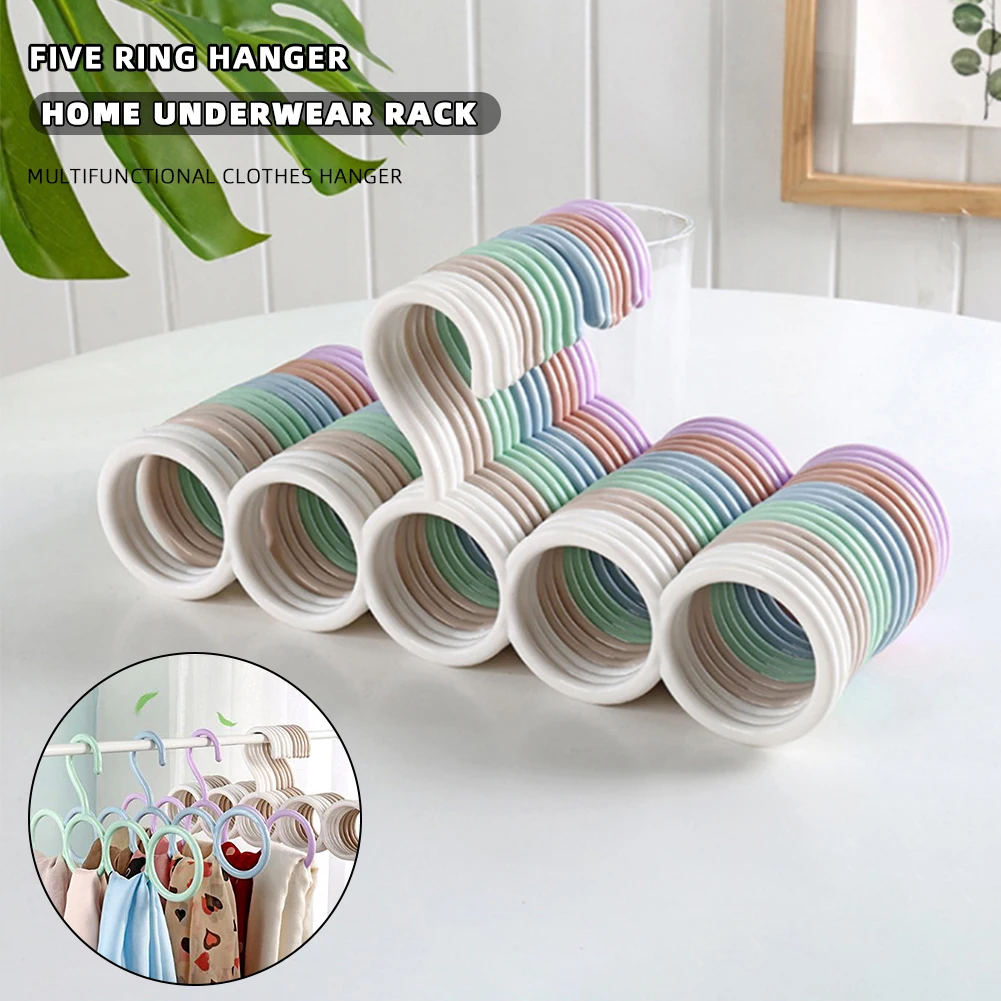

5-hole Porous Hanger Sock Rack Anti Slip Stackable Stable for Bedroom Closet Organizer Semi-arc Shape Storage Rack for Drying