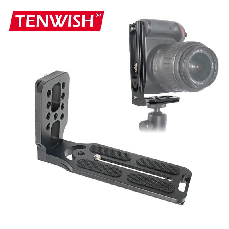 

L-Shape Bracket Quick Release Plate Arca-Type Vertical Shooting Base Mount for DSLR Tripod 1/4" Threads CNC Aluminum Accessories