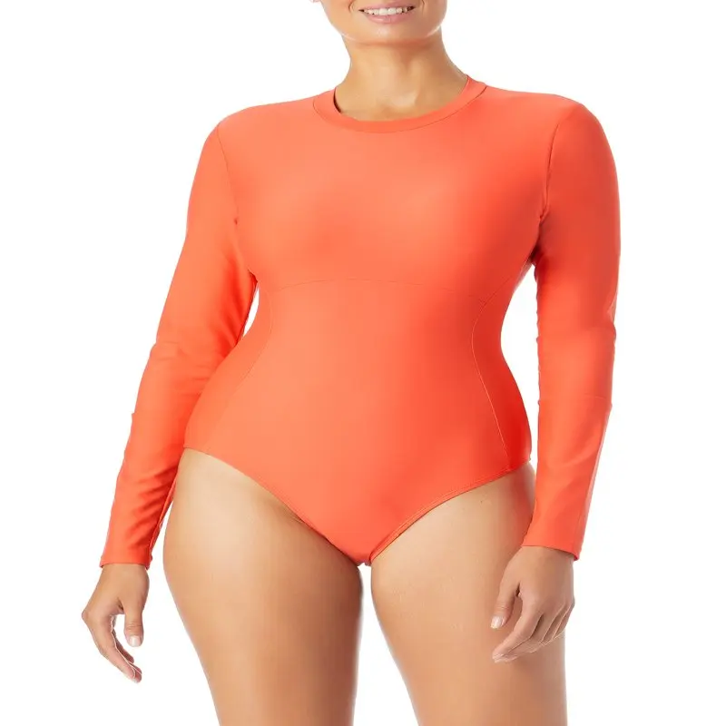 

Women's Coral Long Sleeve Swimsuit One Piece