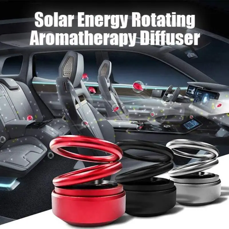 

Car Air Freshener With Double Ring Solar Energy Rotating Aromatherapy Diffuser Air Purifier Odor Eliminator For Car Home